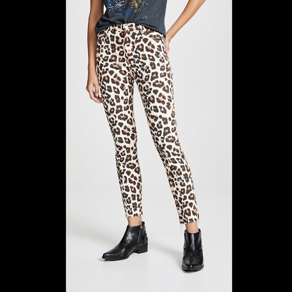 MOTHER The Looker High Waisted Frayed Ankle Skinny